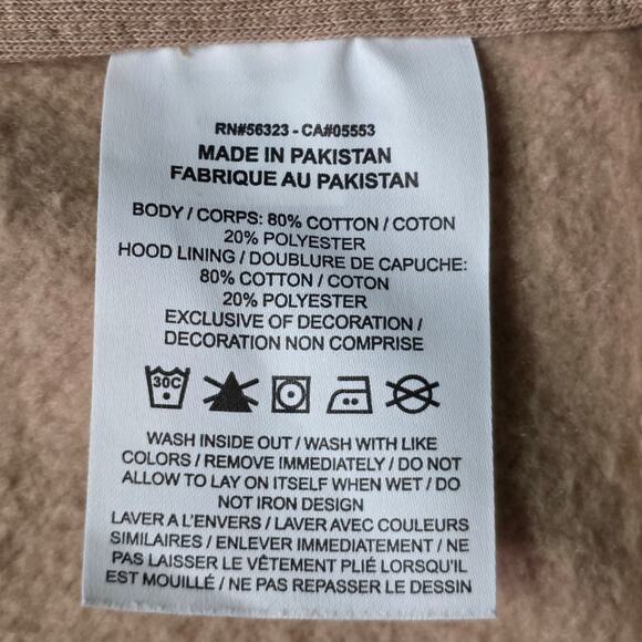 VTG Nike Center Swoosh Hoodie Men’s Medium Khaki Cotton Fleece - Picture 8 of 8